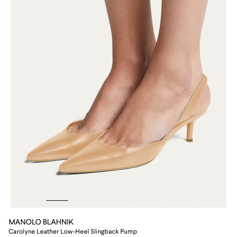 Manolo Blahnik kitten heel leather